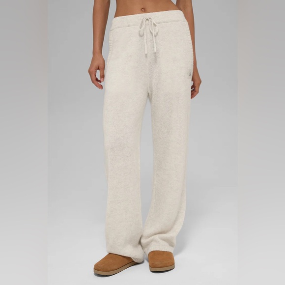 ALO Yoga Pants - Alo Yoga Bone Heather Wool Cashmere New Class Sweatpant
